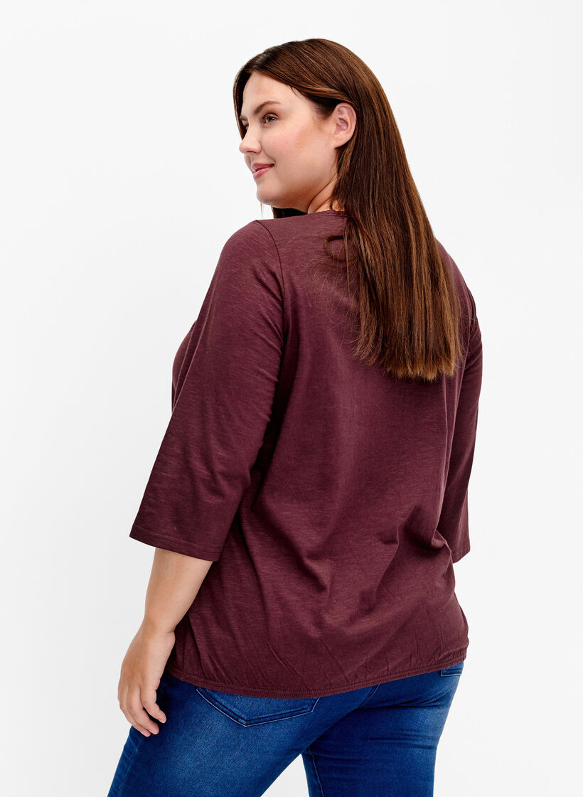 Bomullstopp med 3/4 ermer, Fudge, Model image number 1