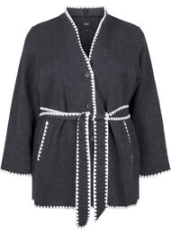 Jakke med kontrastfargede kanter, Dark Grey Melange