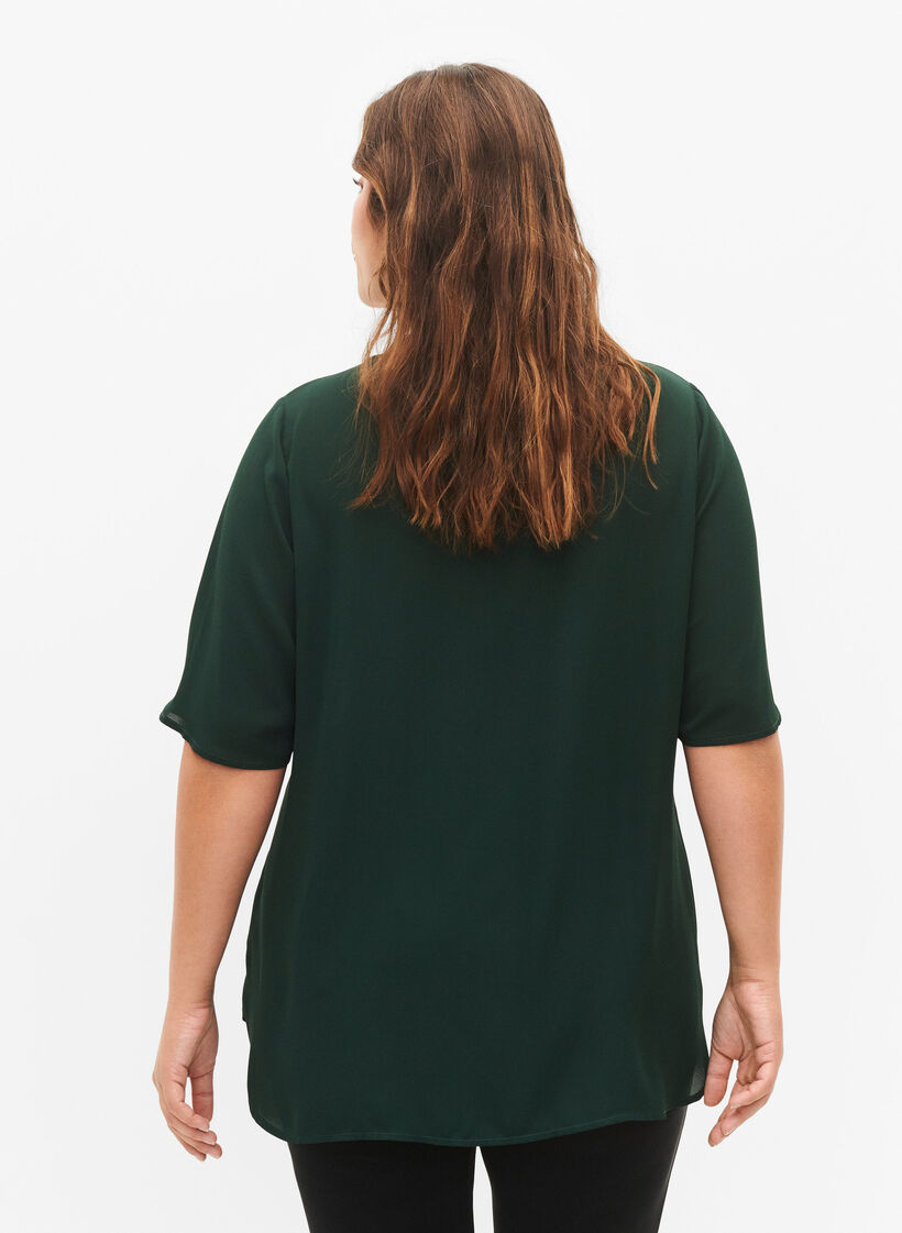 Bluse med V-hals og glidelås, Scarab, Model image number 1