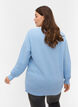 Langermet strikkebluse i økologisk bomull, Chambray Blue, Model image number 1