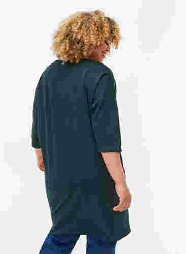 Melert kjole med 3/4-ermer og V-hals, Ponderosa Mel., Model image number 1