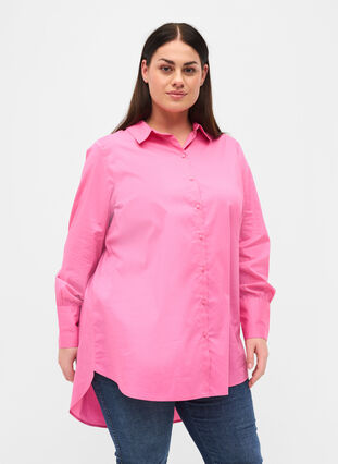 Langermet skjorte med høy mansjett, Aurora Pink, Model image number 0