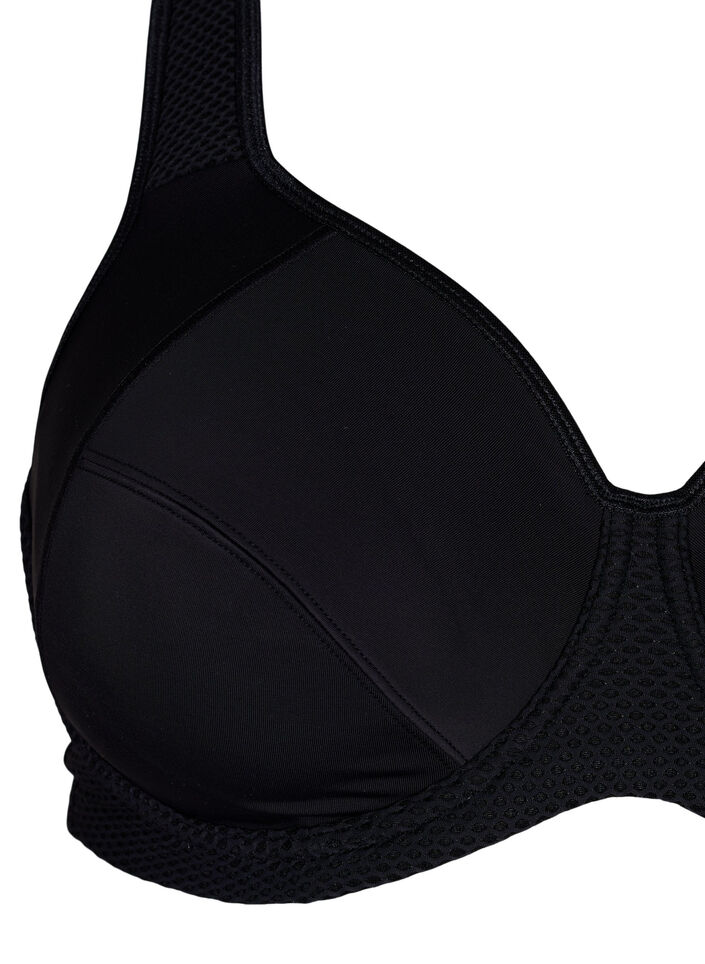 CORE, HIGH SUPPORT WIRE BRA - Sportsbh med b&oslash;yle, Svart, Packshot image number 2