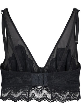 Zizzi Blonde-BH med bøyle og mesh, Black, Packshot image number 1