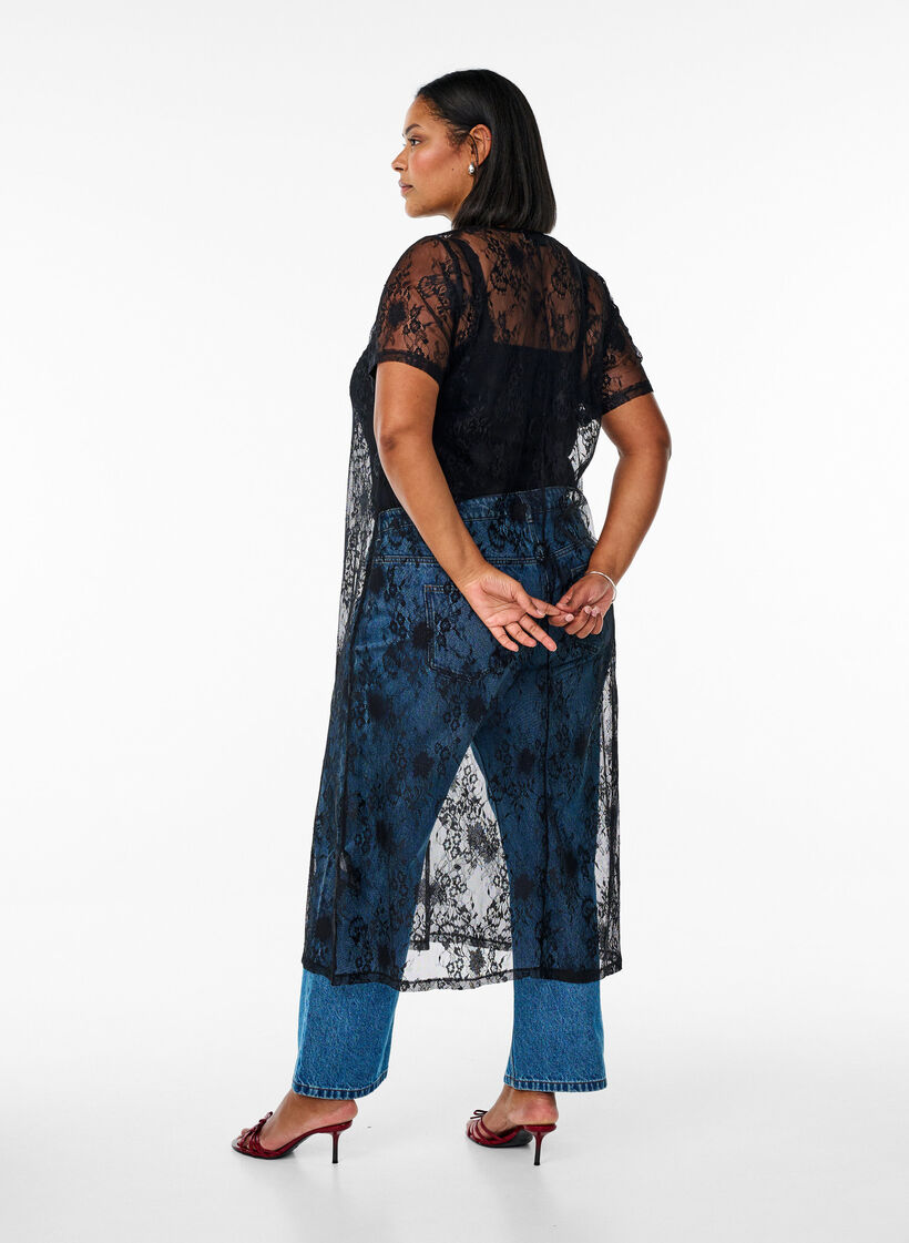 Midilang blondeskjole med A-linjeform, Black, Model image number 1