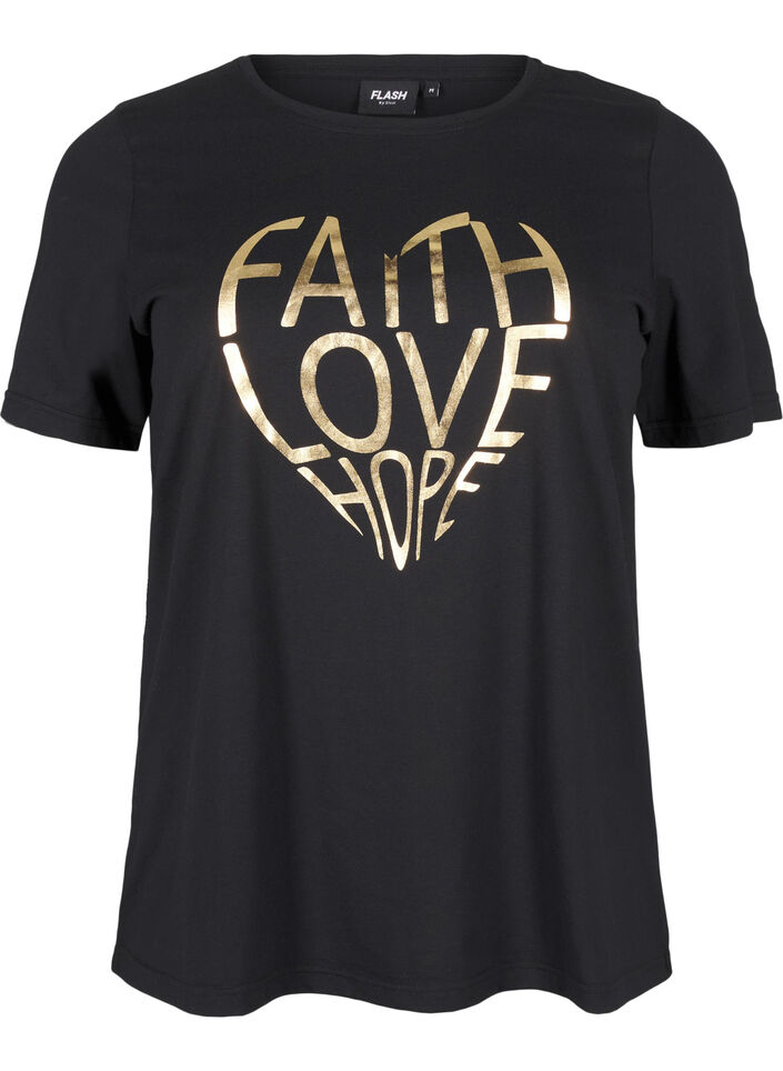 FLASH - T-skjorte med motiv, Black Gold Faith, Packshot image number 0