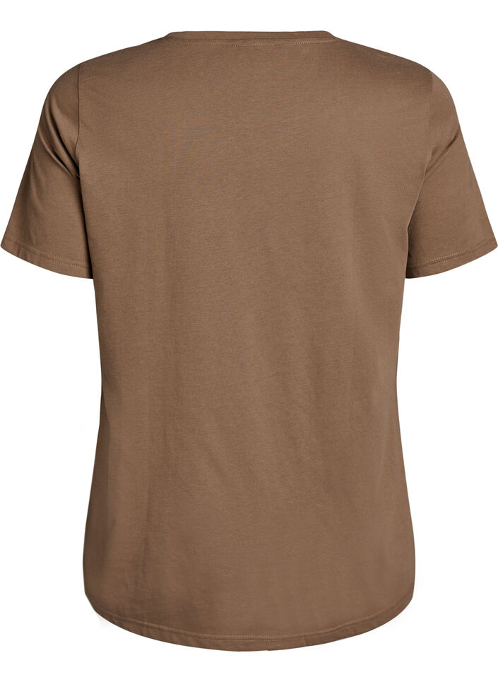 T-skjorte med trykk, Brun, Packshot image number 1