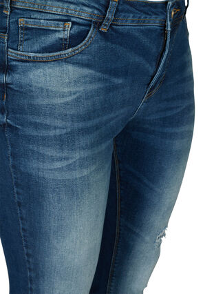 Ekstra slim Sanna jeans med normalt liv, Dark blue denim, Packshot image number 2