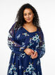 Chiffon festkjole med lange ermer, Bl&aring;, Model image number 3