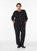 Cardigan med dekorative gullknapper, Svart, Model image number 1