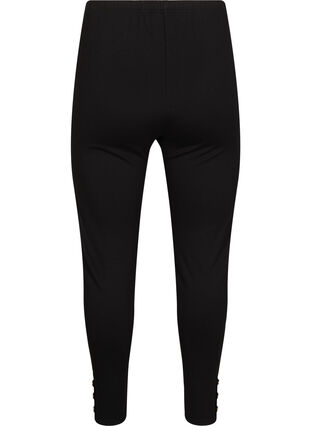 Zizzi Viscose-leggings med knappdetaljer, Svart, Packshot image number 1