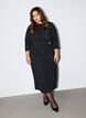 Jerseykjole med drapering og dekorativ spenne, Svart, Model image number 0