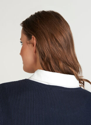 Skjortekrage med pyntestener, Bright White, Model image number 1