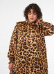 Kjole med leopardtrykk og volangdetaljer, Brun, Model image number 2