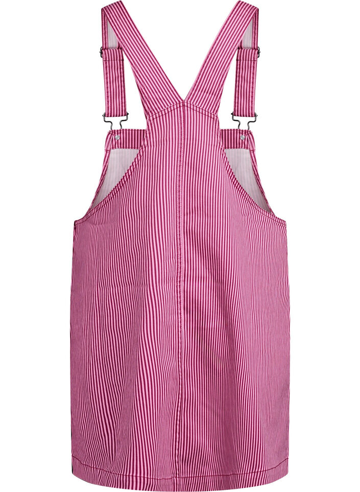 Kort stripete snekkerkjole, Red Stripe, Packshot image number 1