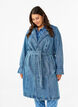 Trenchcoat i denim med belte, Blue Denim, Model image number 2
