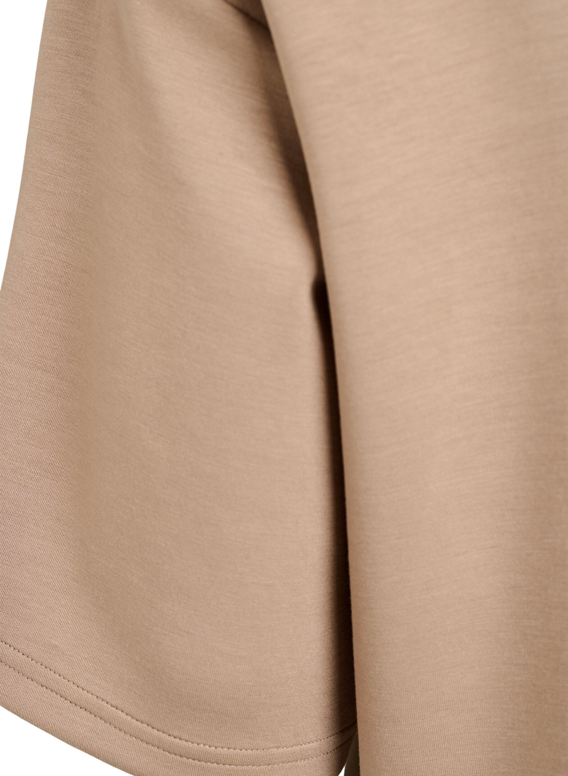 Zizzi Loose fit T-skjorte med halve ermer, Beige, Packshot image number 4