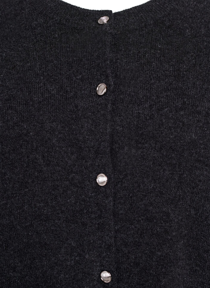 Strikket cardigan med korte ermer, Gr&aring;, Packshot image number 2