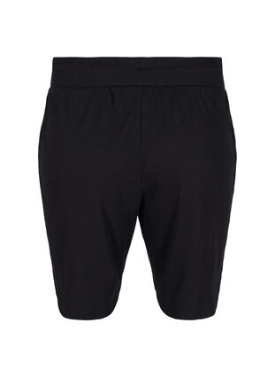 Løse shorts med en ribbet struktur, Black, Packshot image number 1