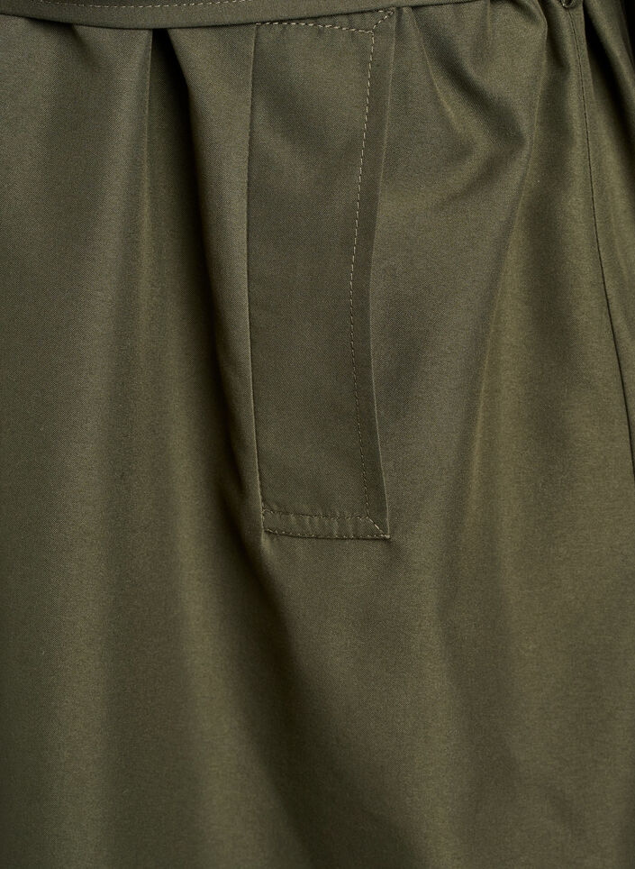 Lang trenchcoat med broderi, Grønn, Packshot image number 3