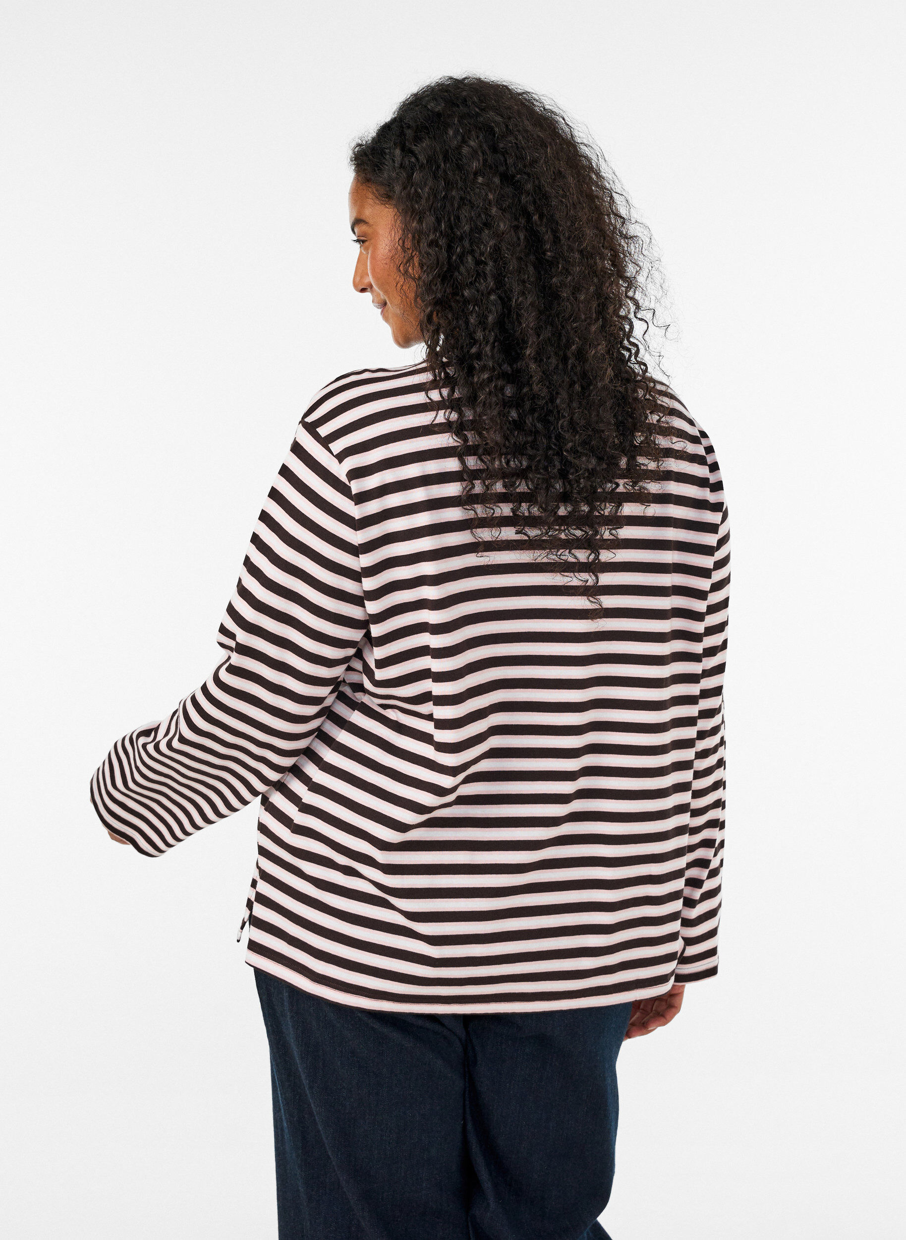 ZizziBasis T-skjorte med lange ermer, Rosa, Model image number 2