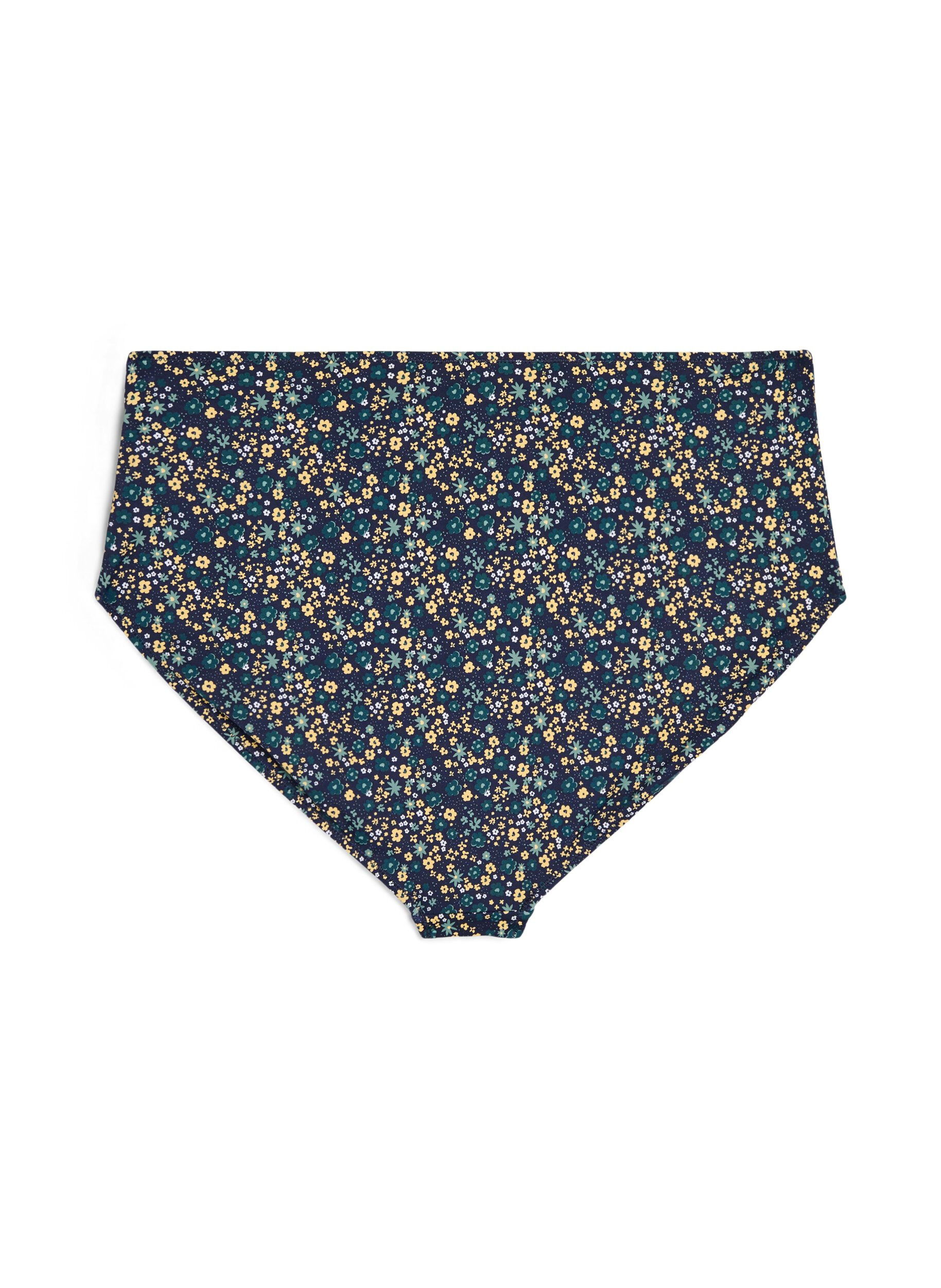 Zizzi Bikinitruser med trykk og h&oslash;y midje, Gr&oslash;nn, Packshot image number 1