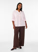 Bomullsbluse med V-hals, Rosa, Model image number 1