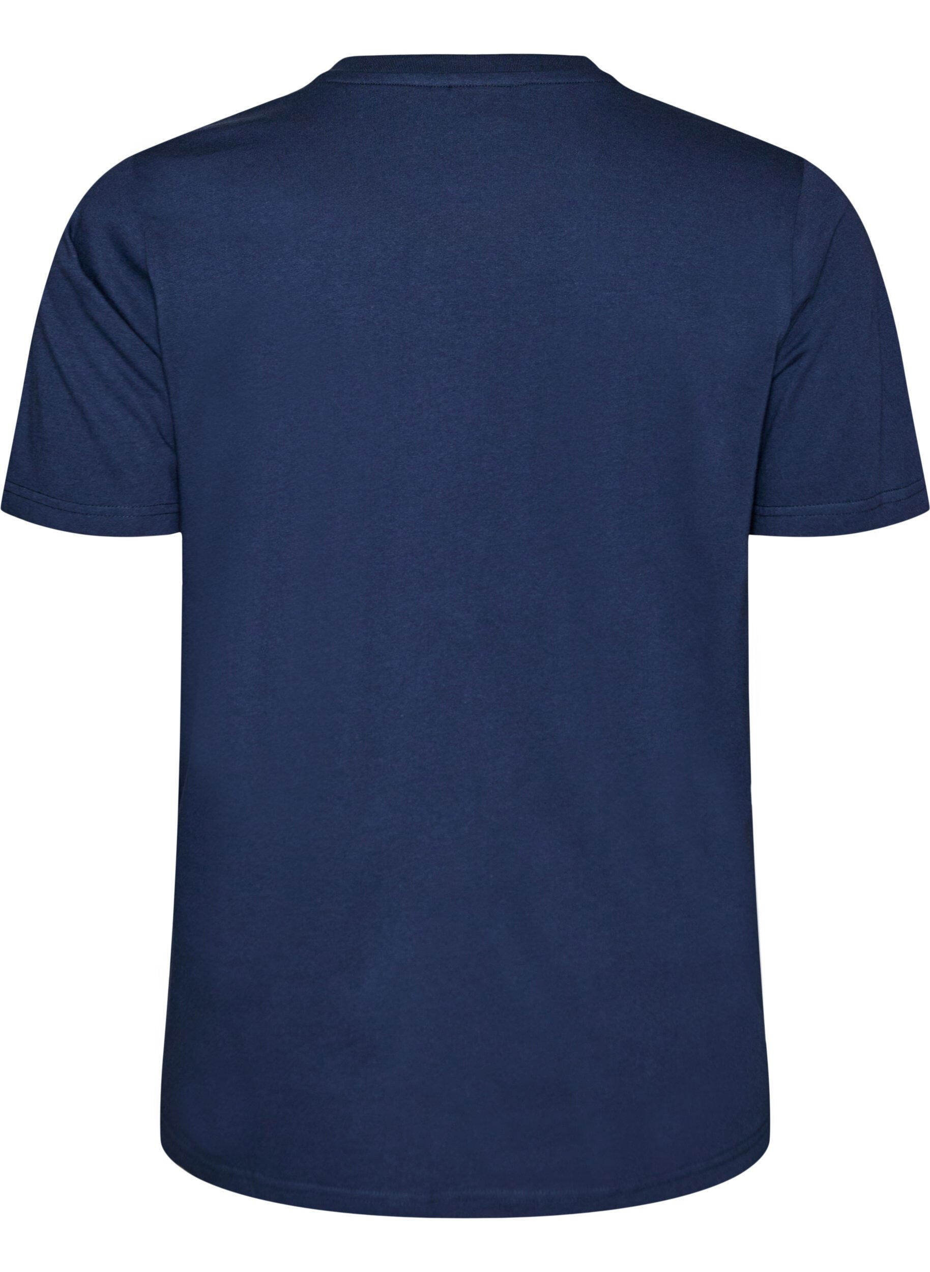 ZizziT-skjorte i &oslash;kologisk bomull med hullbroderi, Bl&aring;, Packshot image number 1