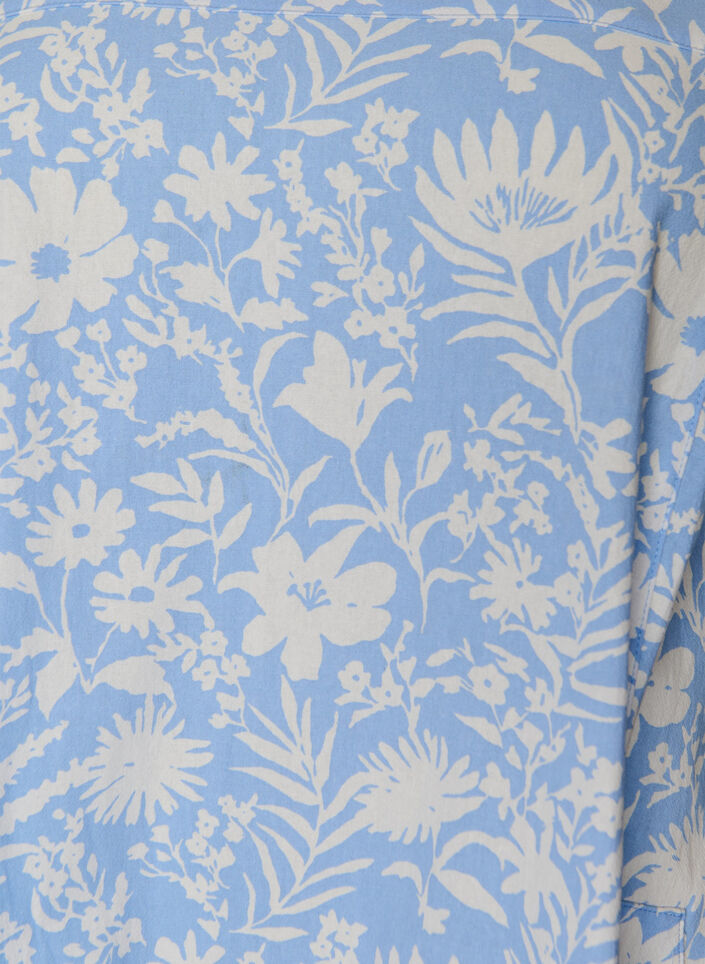 Kortermet bomullskjole med trykt m&oslash;nster, Vanilje, Packshot image number 2