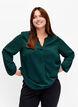 Ensfarget bluse med V-hals, Scarab, Model image number 0