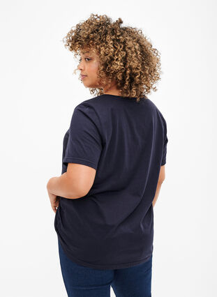 FLASH - T-skjorte med motiv, Navy Blazer Bloom, Model image number 1