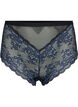 Truse med blonder med høyt liv, Black w. blue lace, Packshot image number 0