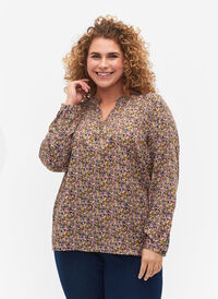 FLASH - Langermet bluse med mønster, Multi Ditsy, Model