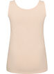 Ensfarget basic topp i bomull, Beige, Packshot image number 1