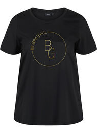 Kortermet T-skjorte med trykk, Black BG