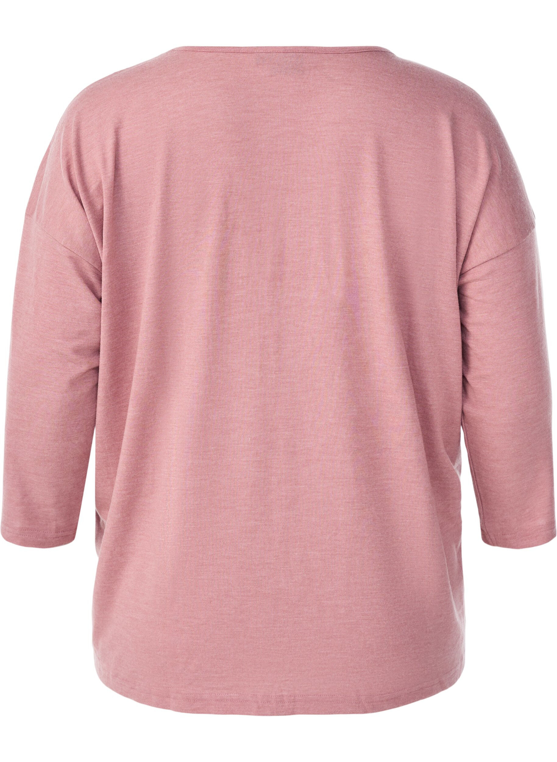 ZizziJersey bluse med 3/4 ermer, Rosa, Packshot image number 1