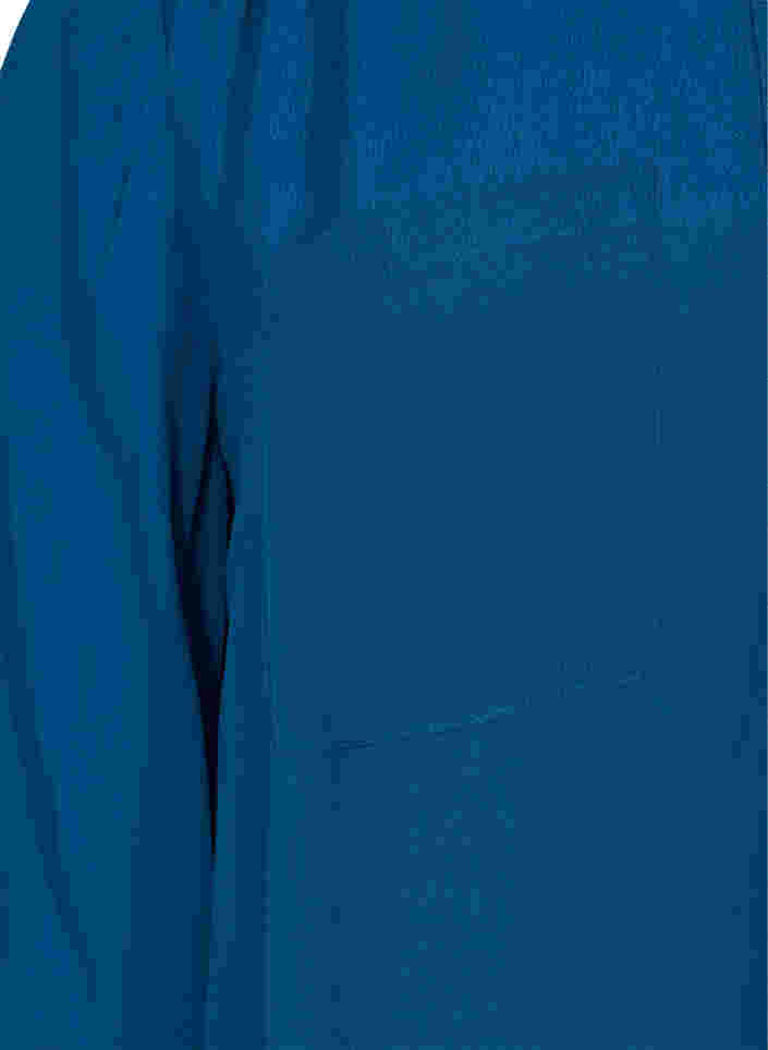 Viskosetunika med knapper og 3/4-ermer, Maroccan Blue, Packshot image number 3
