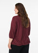 Bluse med tekstur og 3/4 ermer, Rød, Model image number 2