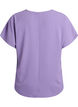 Bluse med korte ermer og rund hals, Lilla, Packshot image number 1