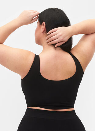 Zizzi Sømløs BH med rund hals, Black, Model image number 1
