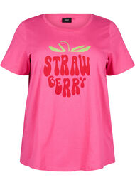 Bomulls-t-skjorte med motiv, Raspb. w. Strawberry