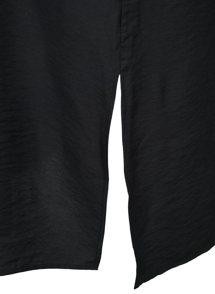 One-shoulder kjole av viskose, Svart, Packshot image number 3