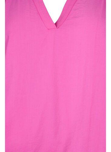 Viskosebluse med V-hals, Raspberry Rose, Packshot image number 2