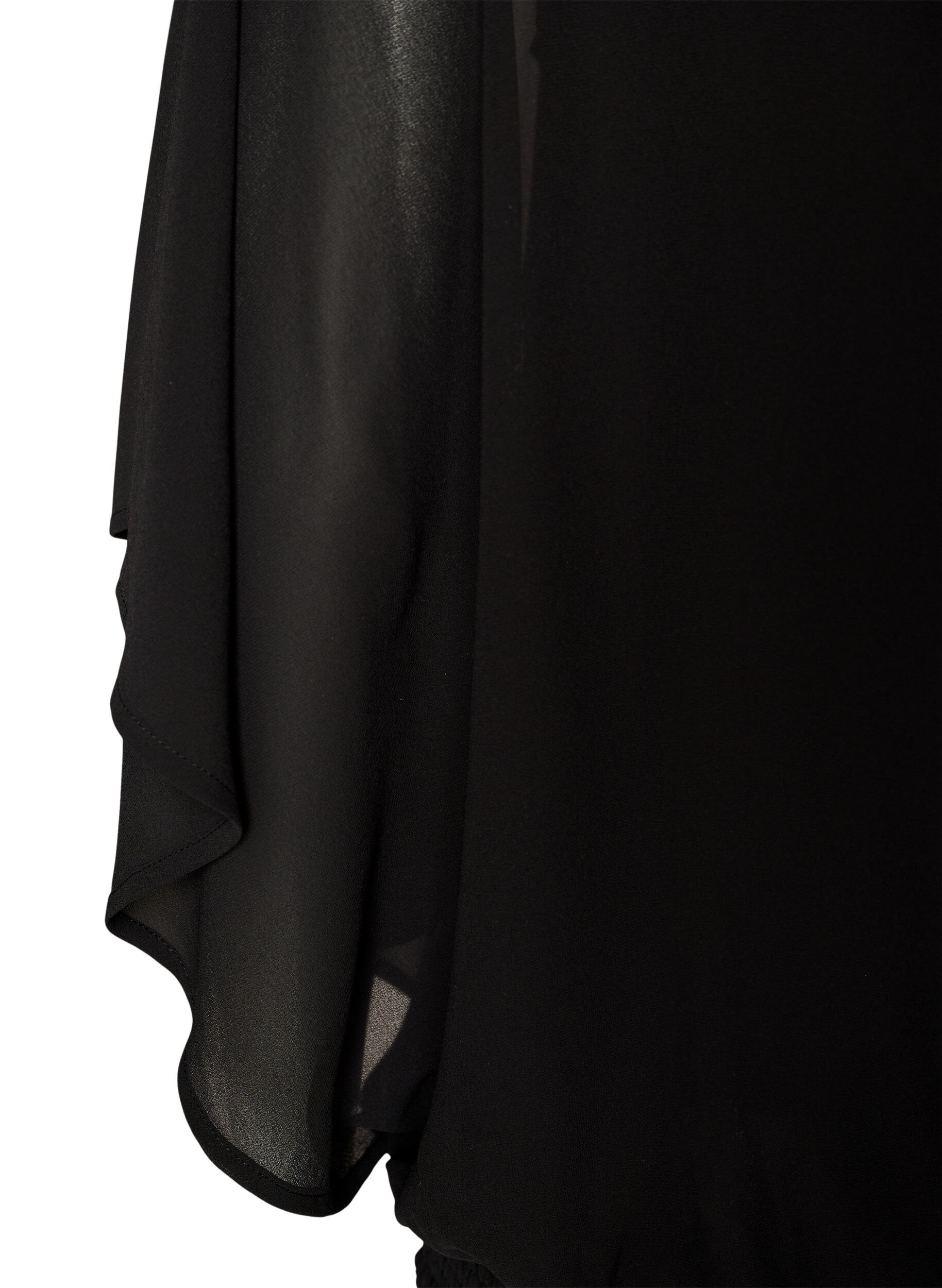 ZizziChiffonbluse med ballongeffekt, Svart, Packshot image number 3