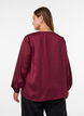 Satengbluse med blondeapplikasjon og perler, R&oslash;d, Model image number 2