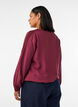Bluse med ballongeffekt og chiffon-detaljer, R&oslash;d, Model image number 2