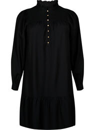 Kort kjole med volangkrage, Black