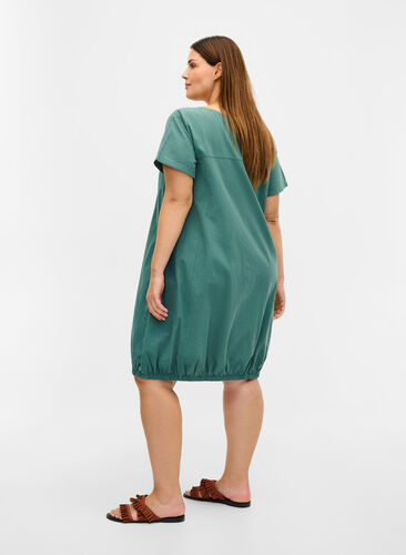 Kortermet kjole i bomull, Sea Pine, Model image number 1