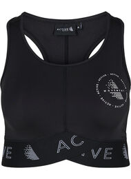 Sports-BH med teksttrykk, Black