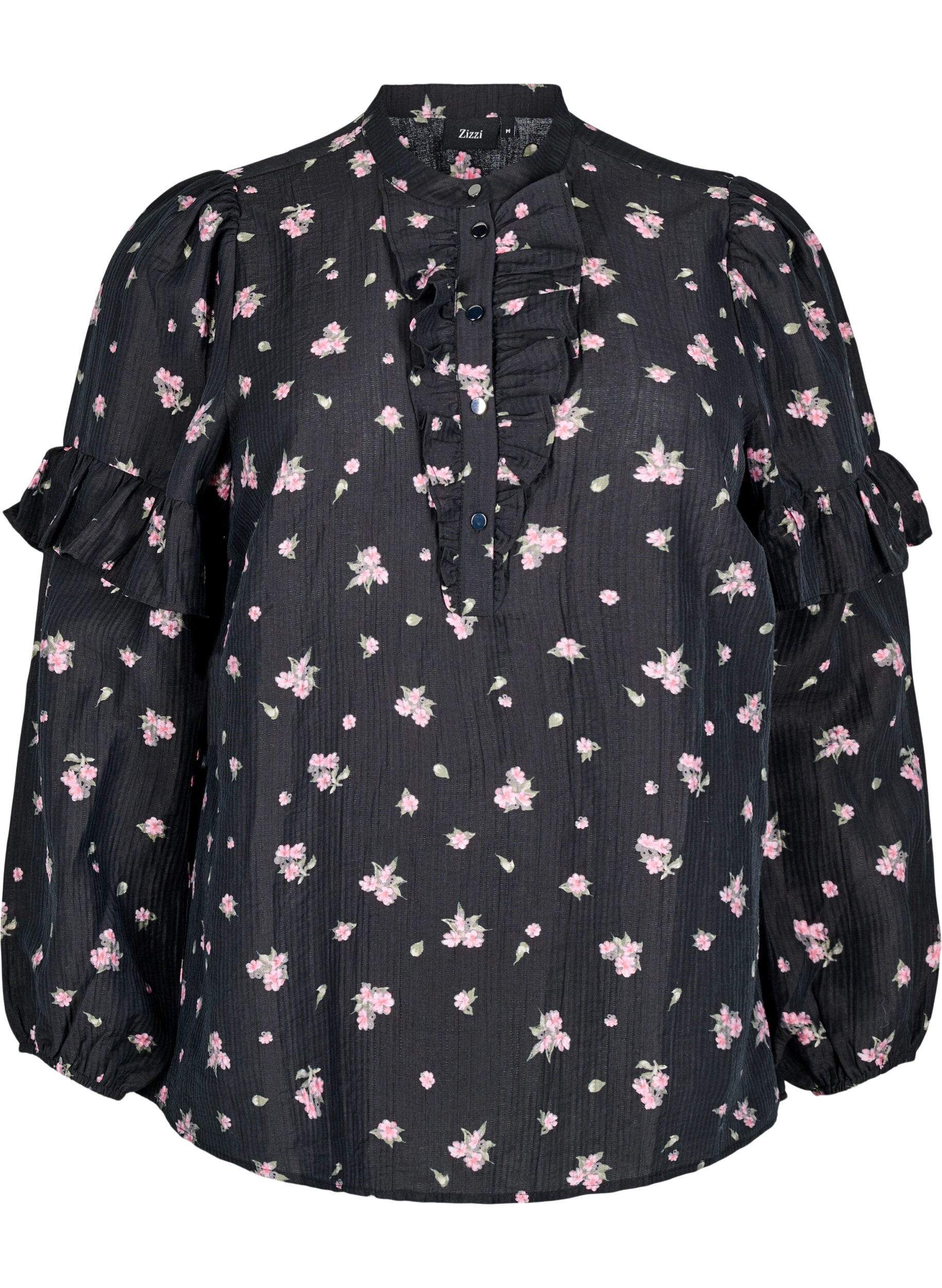 Blomstret bluse i lyocell